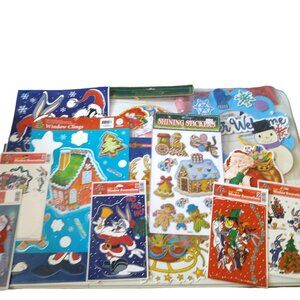 Christmas Window Clings Die Cuts Looney Tunes and More Vintage/Recent Lot CB3